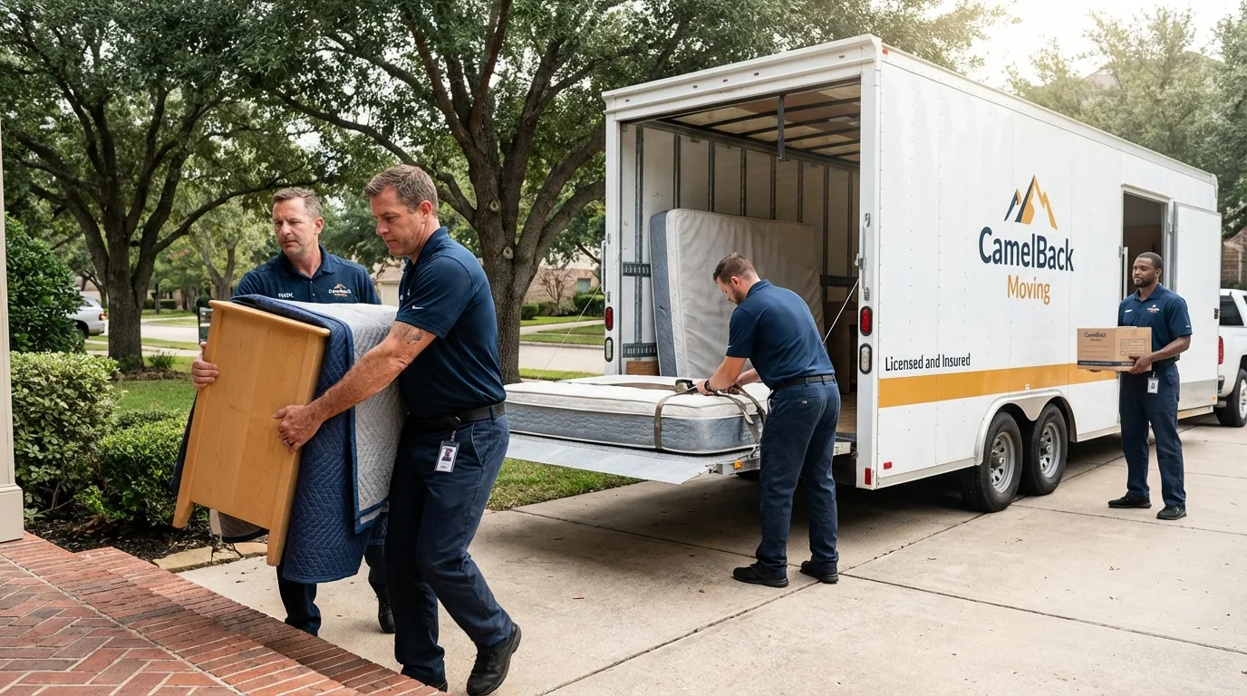 Crew loading residential truck for cross-state move from Jim Thorpe, PA