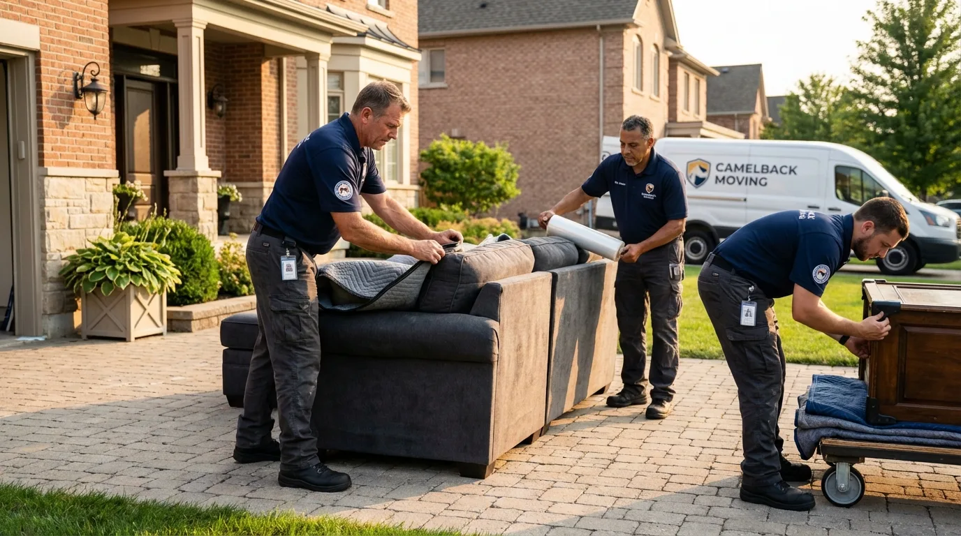Large estate moving crew wrapping furniture in Jim Thorpe, PA