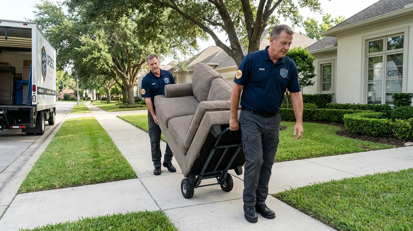 Local residential moving crew loading furniture in Jim Thorpe, PA